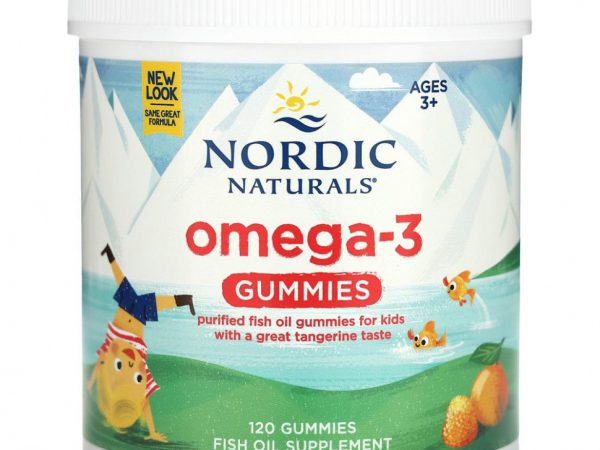 Nordic Naturals, Nordic Omega-3, лакомства со вкусом мандарина, 41 мг, 120 жевательных мармеладок