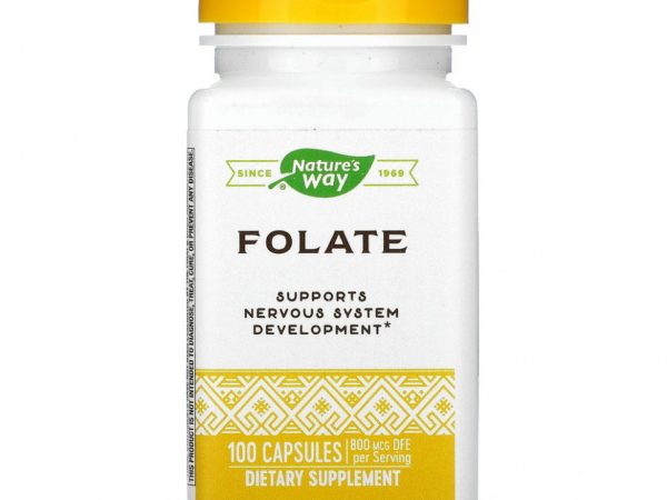 Nature's Way, Folate , 800 mcg, 100 Capsules