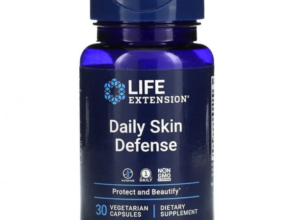 Life Extension, Daily Skin Defense, 30 вегетарианских капсул