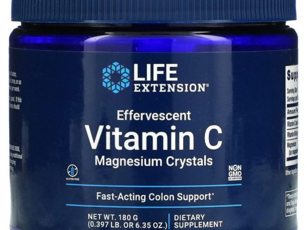Life Extension, Шипучий витамин C, кристаллы магния, 180 г (6,35 унции)