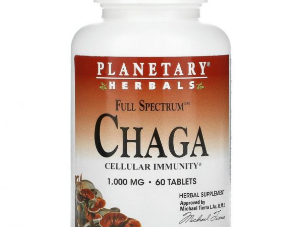 Planetary Herbals, Full Spectrum, чага, 1000 мг, 60 таблеток