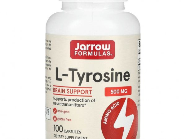 Jarrow Formulas, L-тирозин, 500 мг, 100 капсул