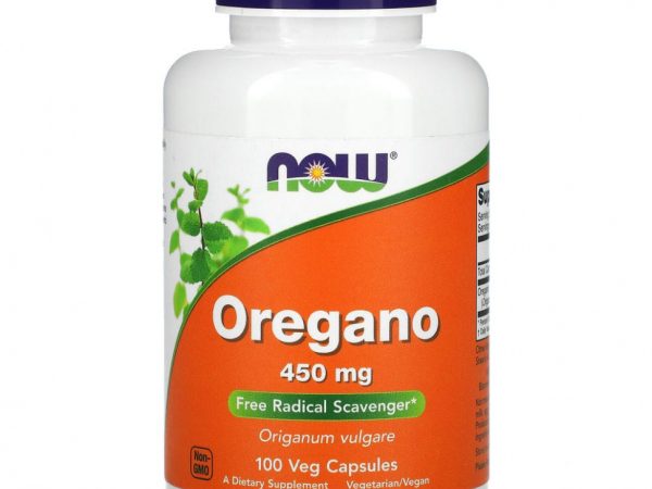 NOW Foods, Орегано, 450 мг, 100 вегетарианских капсул