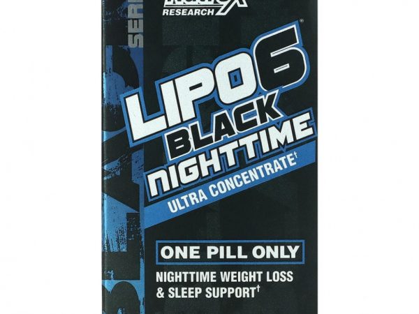 Nutrex Research, LIPO-6 Black Nighttime, ультраконцентрат, 30 черных капсул