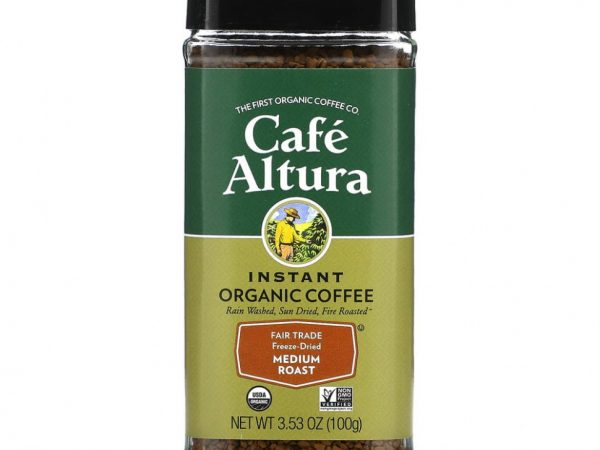 Cafe Altura, растворимый органический кофе, средней обжарки, сублимированный, 100 г (3,53 унции)