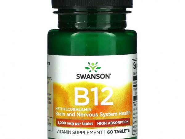 Swanson, Витамин B12, 5000 мкг, 60 таблеток