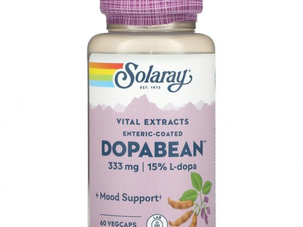 Solaray, DopaBean, мукуна жгучая, 60 вегетарианских капсул