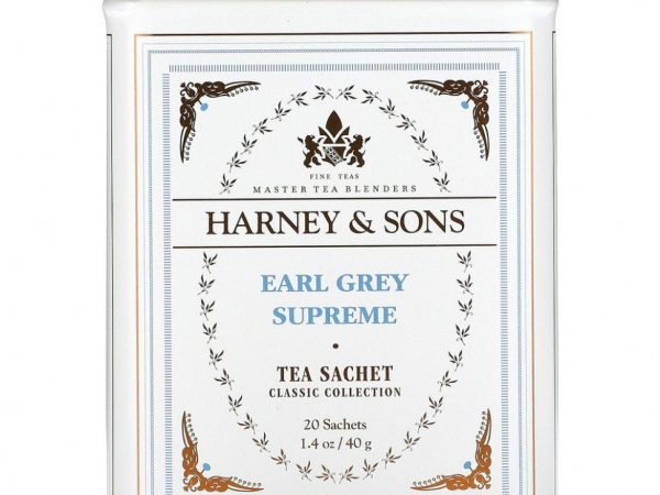Harney & Sons, Качественные сорта чая, эрл грей Supreme, 20 саше, 40 г (1,4 унции)