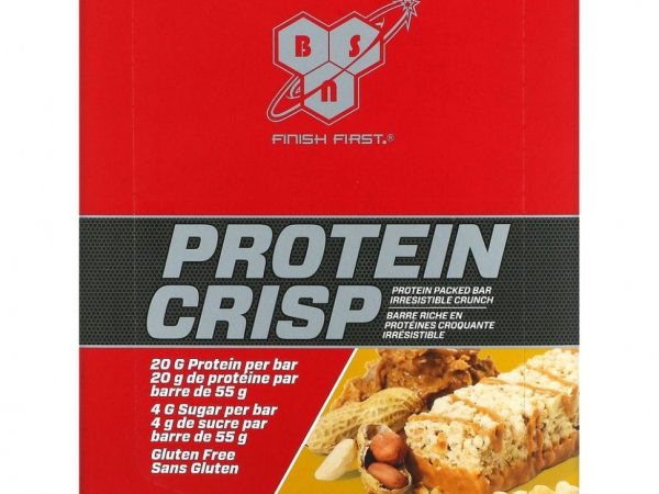 BSN, Protein Crisp, кранч с арахисовой пастой, 12 батончиков, 56 г (1,97 унции) каждый