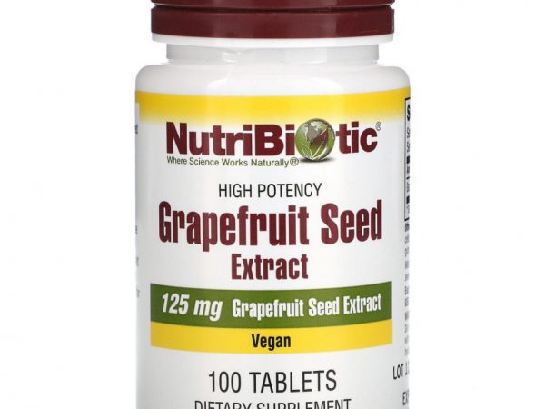 NutriBiotic, экстракт семян грейпфрута, 125 мг, 100 таблеток