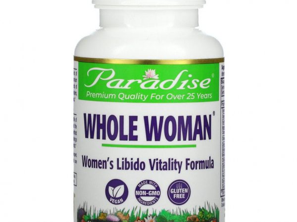 Paradise Herbs, Whole Woman, формула для поддержки жизненной силы женского либидо, 60 вегетарианских капсул