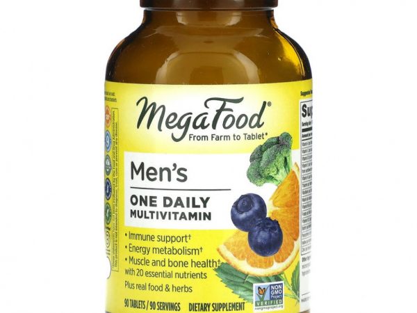 MegaFood, Men's One Daily, ежедневные витамины для мужчин, 90 таблеток