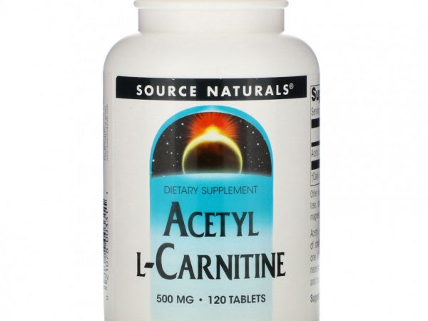 Source Naturals, Ацетил L-карнитин, 500 мг, 120 таблеток