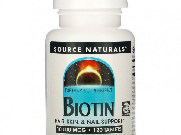 Source Naturals, Биотин, 10000 мкг, 120 таблеток