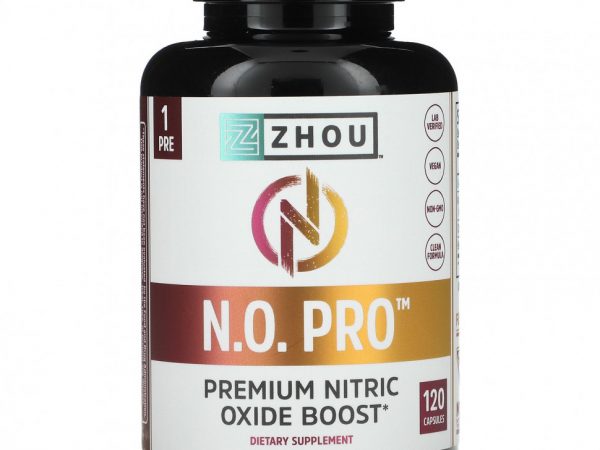 Zhou Nutrition, Смесь N.O. Pro, добавка с оксидом азота премиального качества, 120 капсул