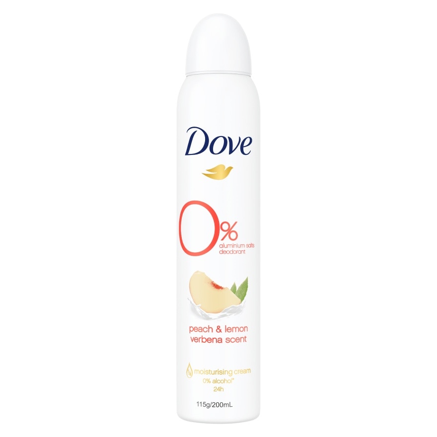 Dove Deo Spray 0 Aluminium Salts Peach  Lemon Verbena 200 Ml.