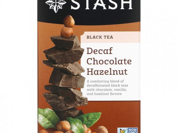 Stash Tea, Black Tea, шоколад без кофеина с фундуком, 18 чайных пакетиков, 36 г (1,2 унции)