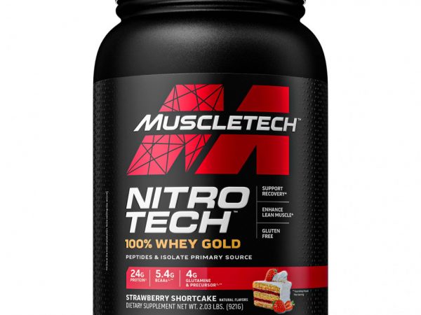 Muscletech, Nitro Tech, 100 % Whey Gold, песочное печенье со вкусом клубники, 1,02 кг (2,24 фунта)