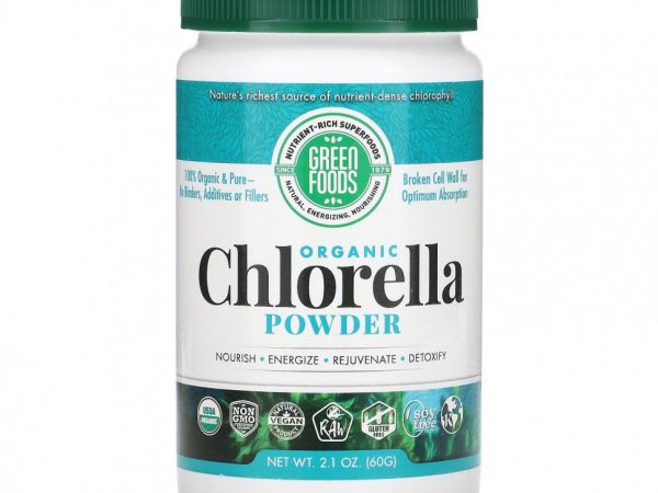 Green Foods, Органический порошок хлореллы, 2,1 унции (60 г)