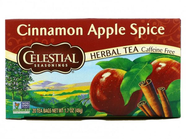 Celestial Seasonings, травяной чай, со вкусом корицы и яблока, без кофеина, 20 чайных пакетиков, 48 г (1,7 унции)