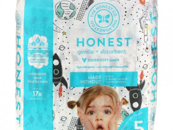 The Honest Company, Подгузники Honest, размер 5, 27+ фунтов, космические путешествия, 20 подгузников