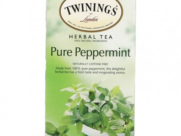 Twinings, травяной чай, чистая перечная мята, без кофеина, 25 чайных пакетиков, 50 г (1,76 унции)