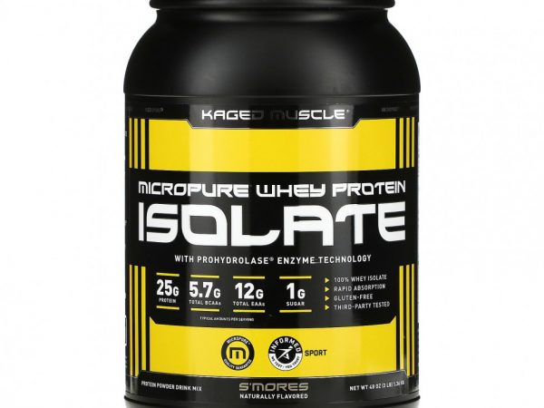 Kaged Muscle, Изолят сывороточного протеина Micropure, S'mores, 1,36 кг (3 фунта)