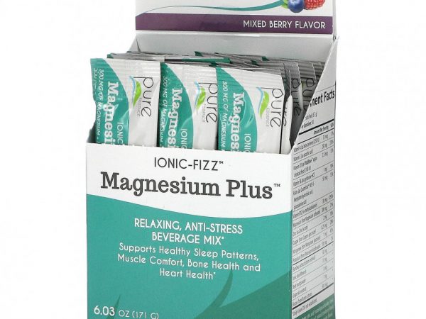 Pure Essence, Magnesium Plus, расслабляющая, антистрессовая смесь для напитков, ягодная смесь, 171 г (6,03 унции)