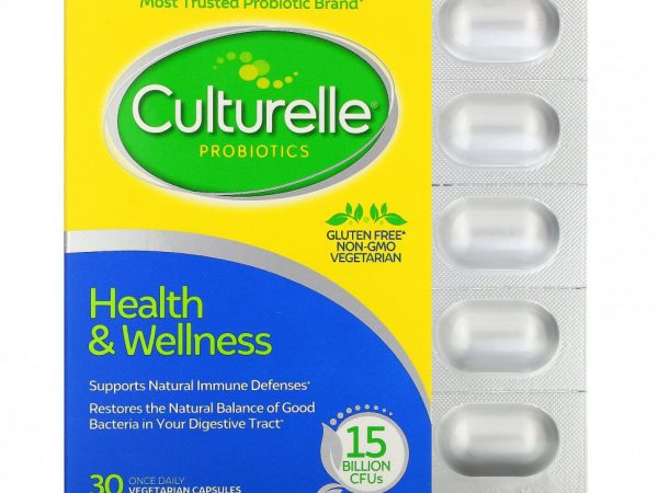 Culturelle, Пробиотики, здоровье и хорошее самочувствие, 15 миллиардов КОЕ, 30 вегетарианских капсул для приема один раз в день