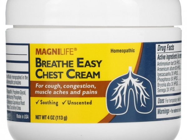 MagniLife, Breathe Easy, крем для груди, без запаха, 113 г (4 унции)