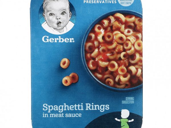Gerber, Spaghetti Rings in Meat Sauce, Toddler, 12+ Months , 6 oz (170 g)