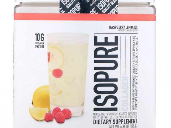 Isopure, Collagen, малиновый лимонад, 195 г (6,88 унции)