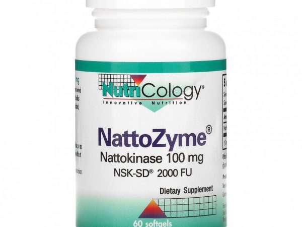 Nutricology, NattoZyme, 100 мг, 60 мягких таблеток