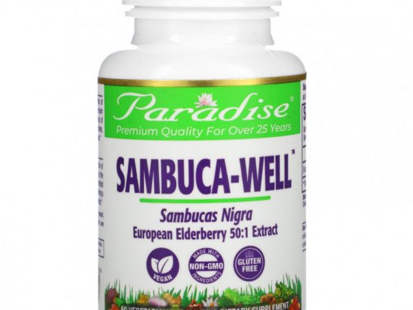 Paradise Herbs, Sambuca-Well, 60 вегетарианских капсул