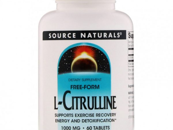 Source Naturals, L-цитруллин, 1000 мг, 60 таблеток