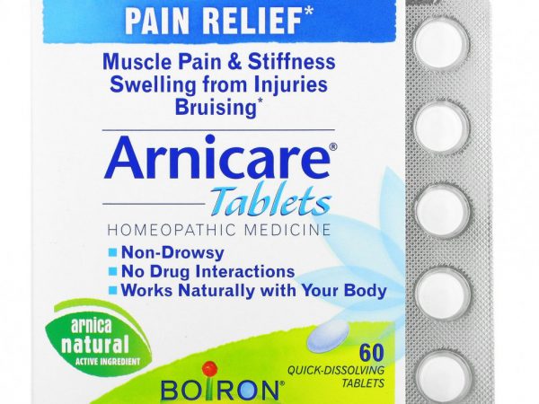 Boiron, Arnicare, обезболивание, 60 быстрорастворимых таблеток