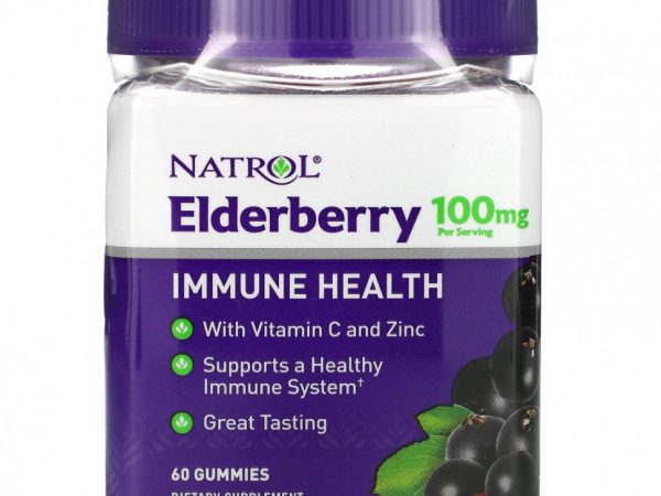 Natrol, бузина для поддержки иммунной системы, 50 мг, 60 жевательных конфет