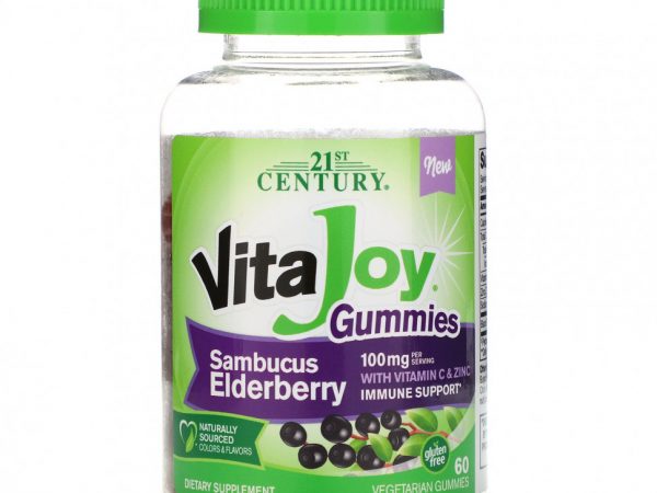 21st Century, VitaJoy Gummies, со вкусом бузины, 60 вегетарианских жевательных мармеладок