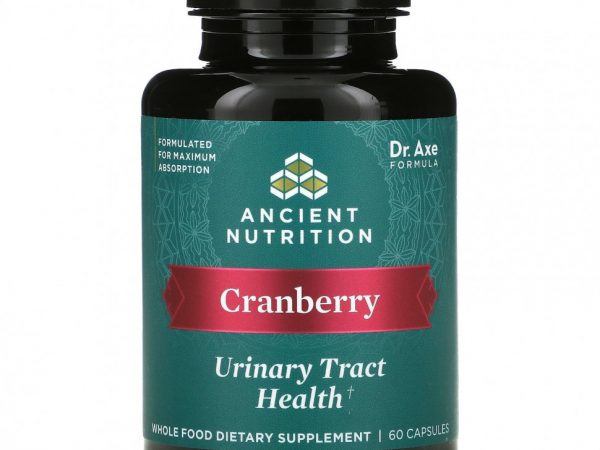 Dr. Axe / Ancient Nutrition, Клюква, для здоровья мочевыводящих путей, 60 капсул