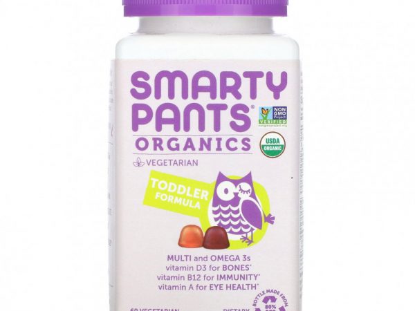 SmartyPants, Organics, комплекс для малышей, вишня и ягодный микс, 60 вегетарианских жевательных таблеток