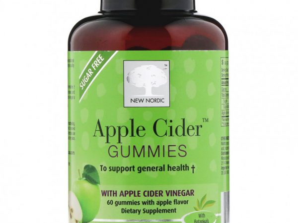 New Nordic, Apple Cider, жевательные таблетки со вкусом яблока, 60 шт.