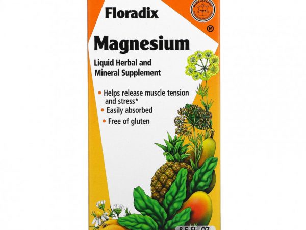 Gaia Herbs, Floradix, магний, жидкая добавка из трав и минералов, 250 мл (8,5 жидк. Унции)