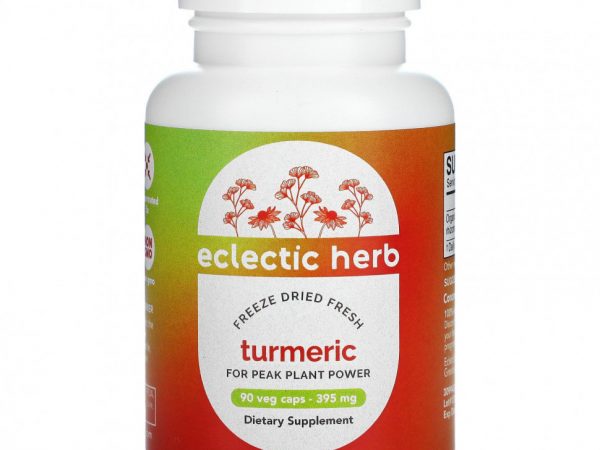 Eclectic Institute, Turmeric, 395 mg, 90 Non-GMO Veg Caps
