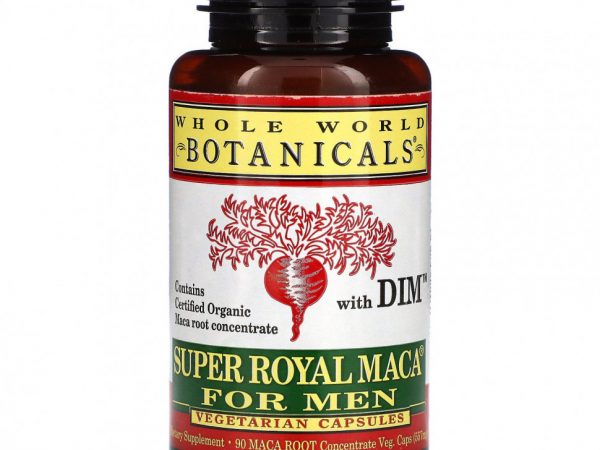 Whole World Botanicals, Super Royal Maca® For Men, препарат из маки для мужчин, 500 мг, 90 вегетарианских капсул