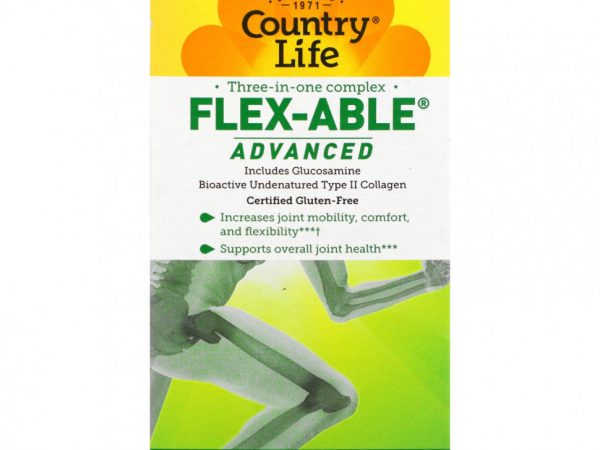 Country Life, Flex-Able Advanced, комплекс для суставов «три в одном», 90 капсул