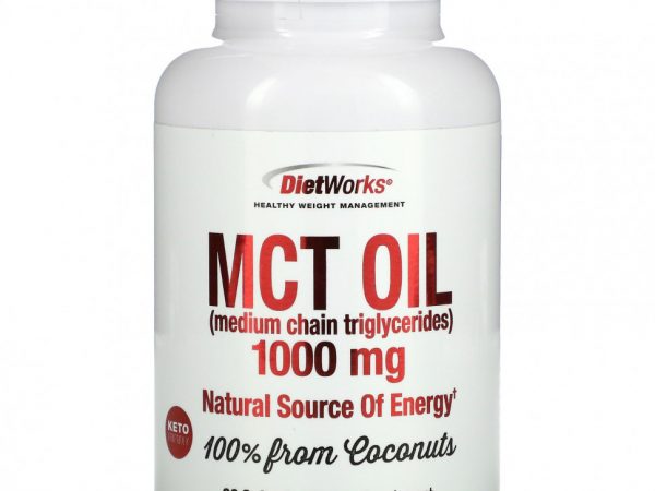 DietWorks, Масло MCT, 1000 мг, 90 мягких таблеток
