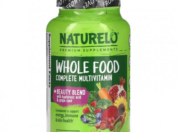 NATURELO, Полноценный мультивитаминный комплекс из цельных продуктов, 60 вегетарианских капсул