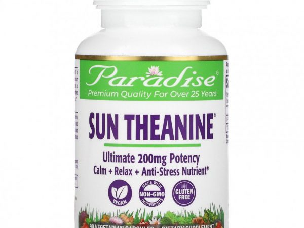 Paradise Herbs, Sun Theanine, 200 mg, 90 Vegetarian Capsules