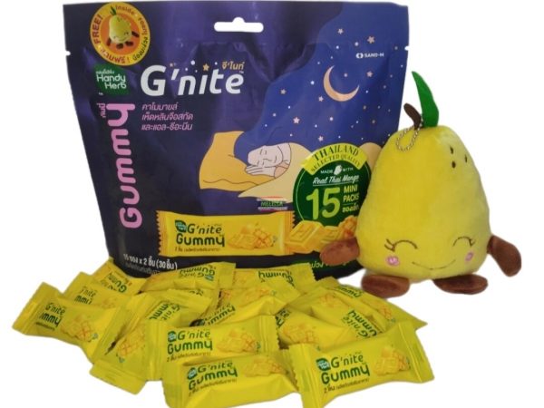 G'nite Gummy Handy Herb – мармеладки от бессонницы, для крепкого сна c экстрактом рейши и L-теанином, вкус манго