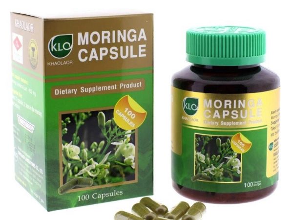 Капсулы общеоздоравливающего действия Моринга Масляничная Khaolaor Moringa Capsule 100 капсул Таиланд